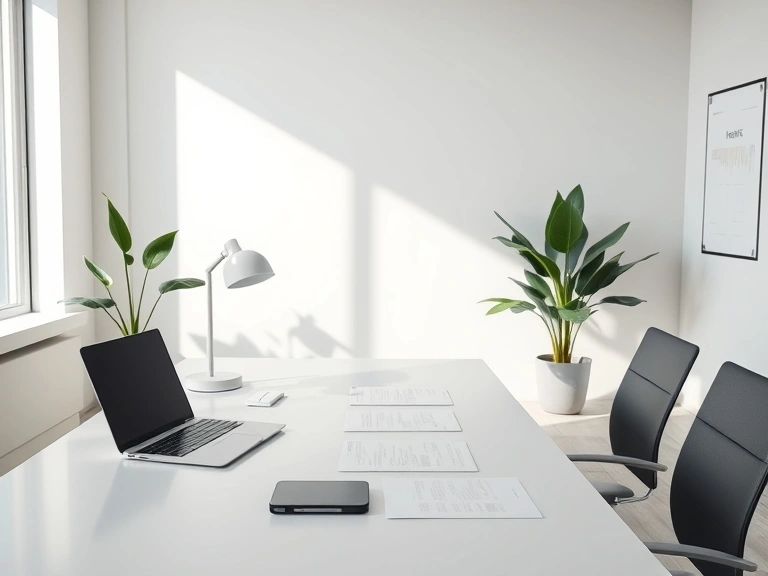 Professional setting emphasizing audit quality with modern office equipment